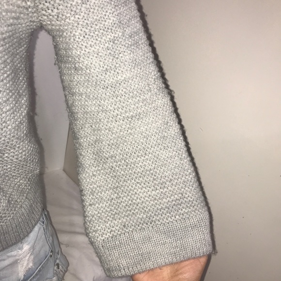 Jacob Light Grey Ribbed ThickKnit Cropped Cardigan - Picture 5 of 10